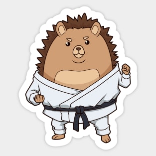 Comic hedgehog doing karate Sticker